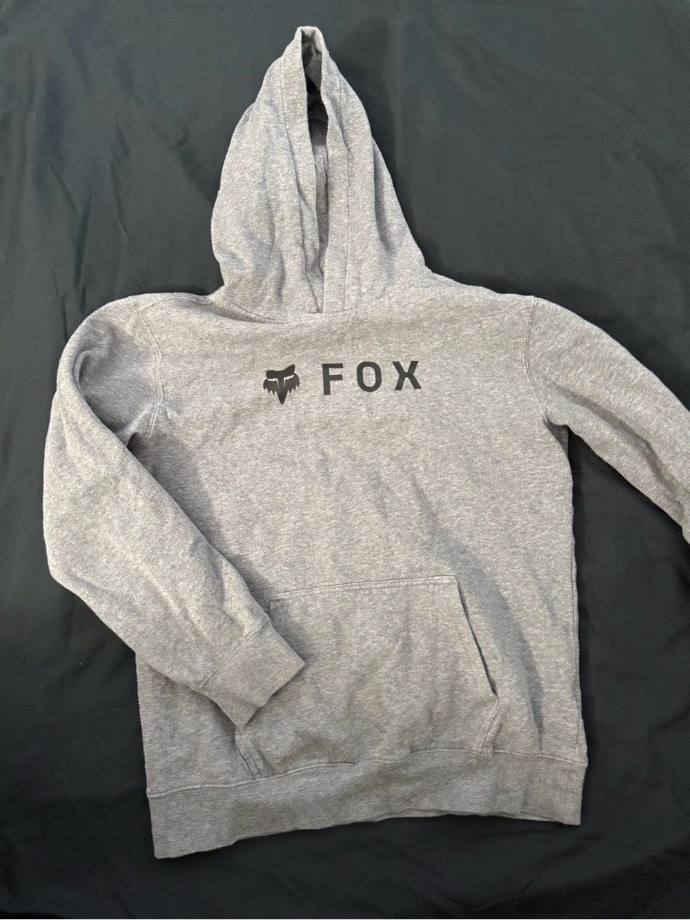 Fox Gray Hooded Pullover Sweatshirt with Fox Logo